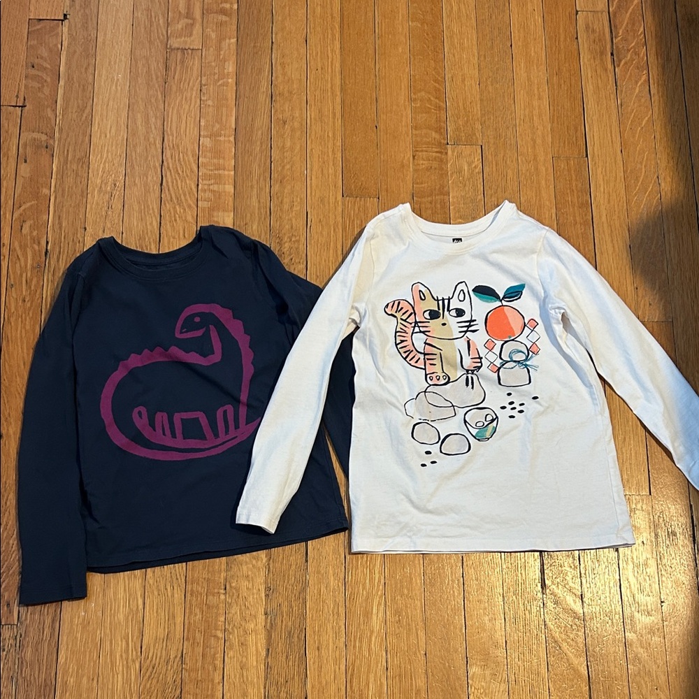 Bundle of sz 8 Tea collection girls’ long sleeve t-shirts